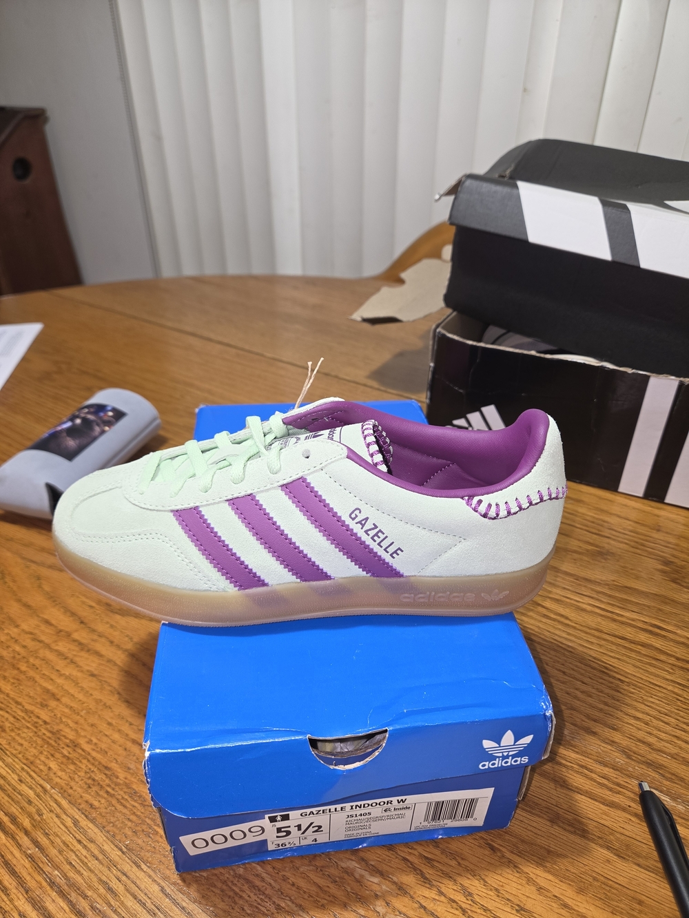 adidas Gazelle Indoor Women's Sneakers - Mint Green & Purple